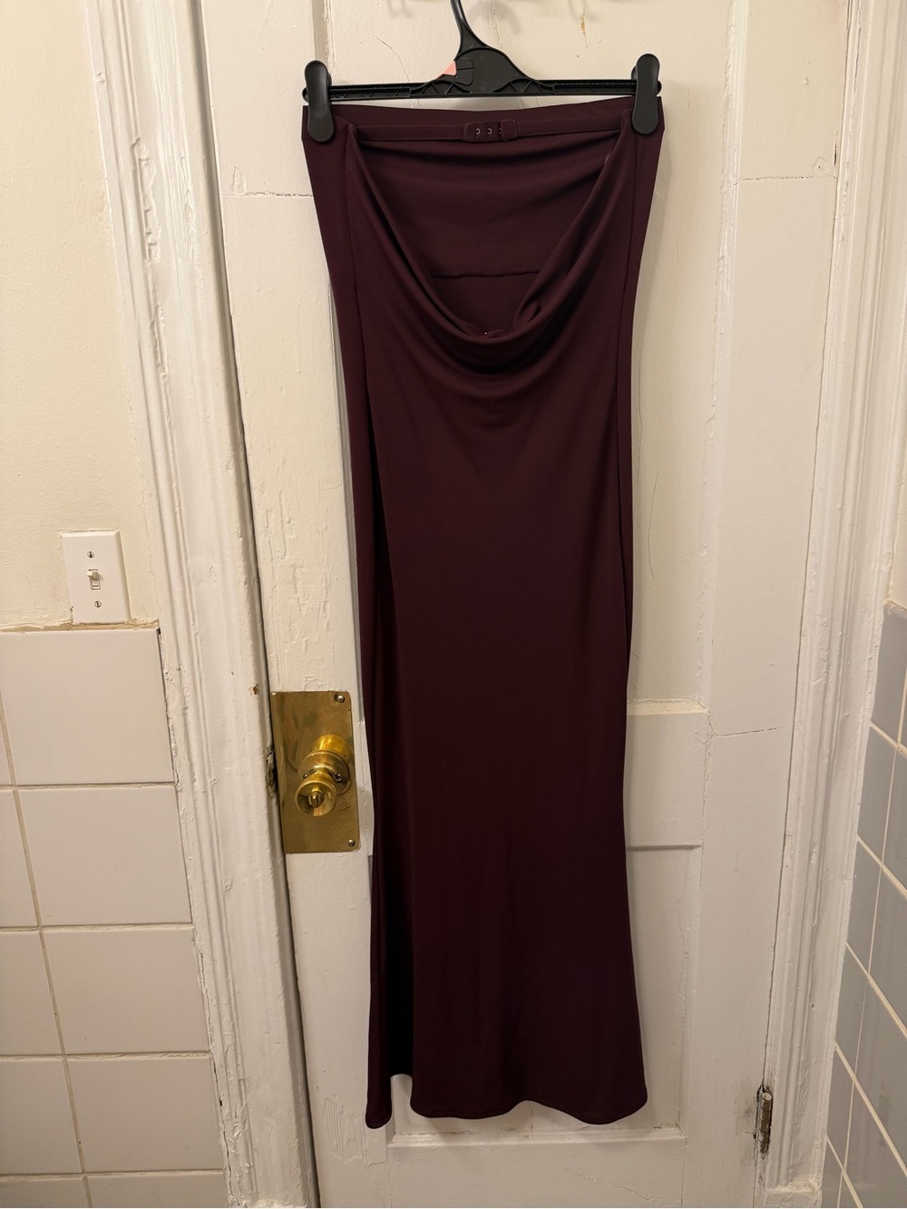 Zara back detail Maxi Dress in Deep Plum